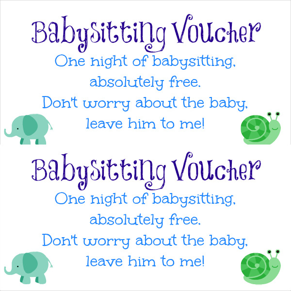 Babysitting Gift Certificate Emmamcintyrephotography