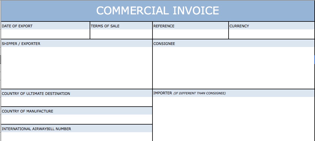 commercial invoice templates   Physic.minimalistics.co
