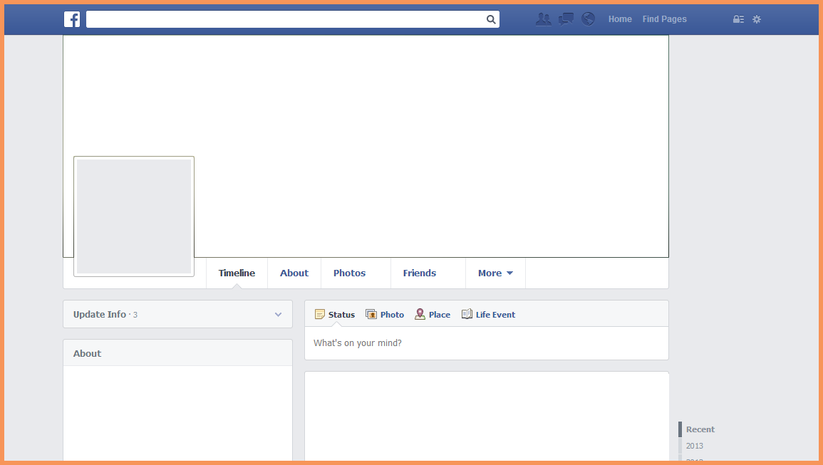 Blank Facebook Page