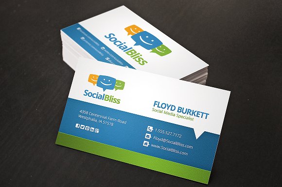 Social Media Business Card ~ Business Card Templates ~ Creative Market