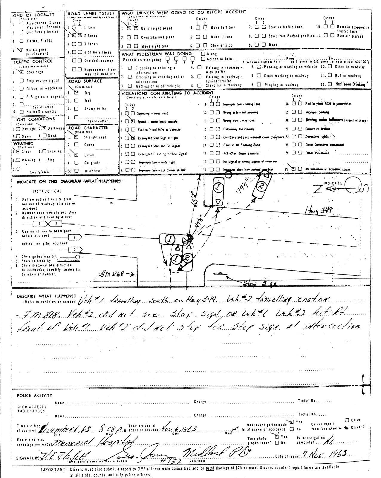 Police Accident Report Sample