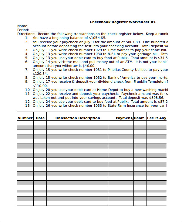 Check Register Worksheet Emmamcintyrephotography