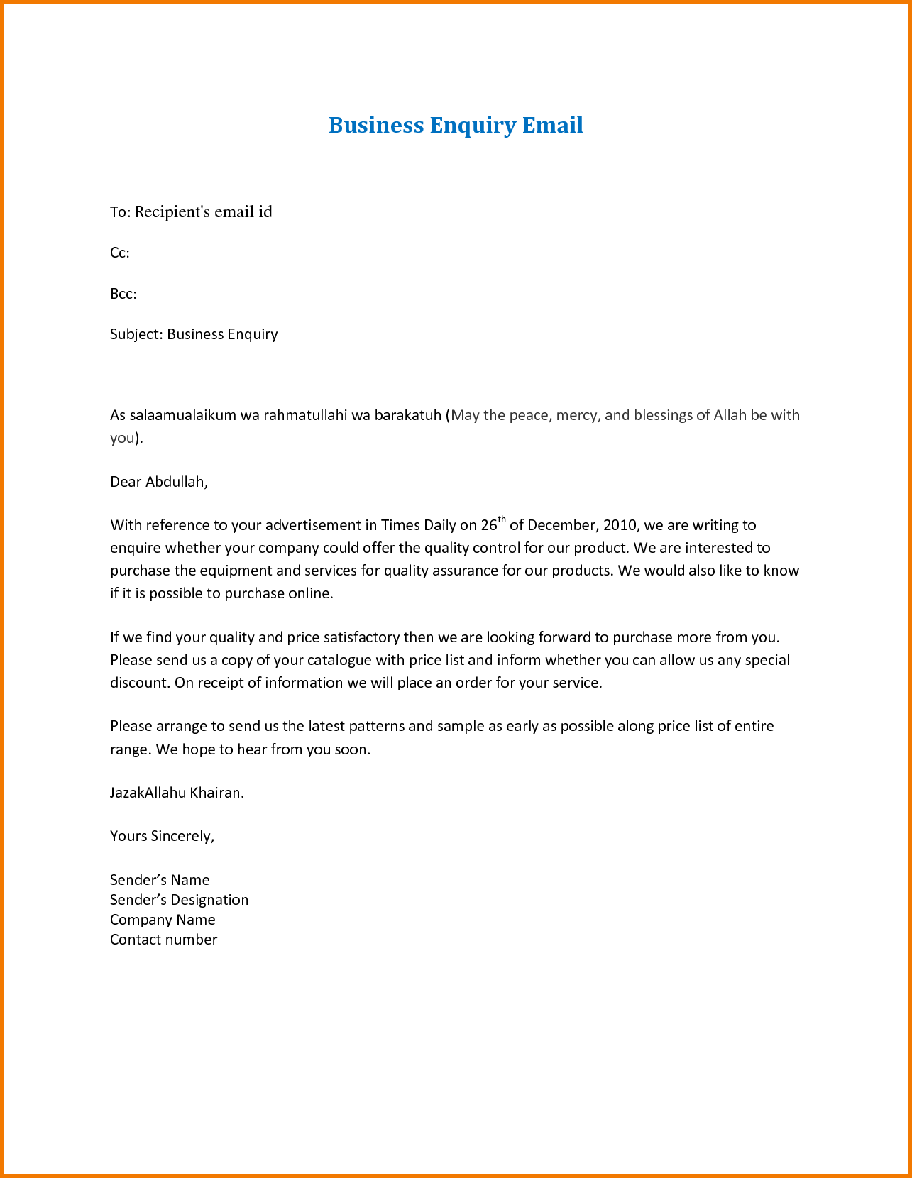 8+ formal email format to company | Financial Statement Form
