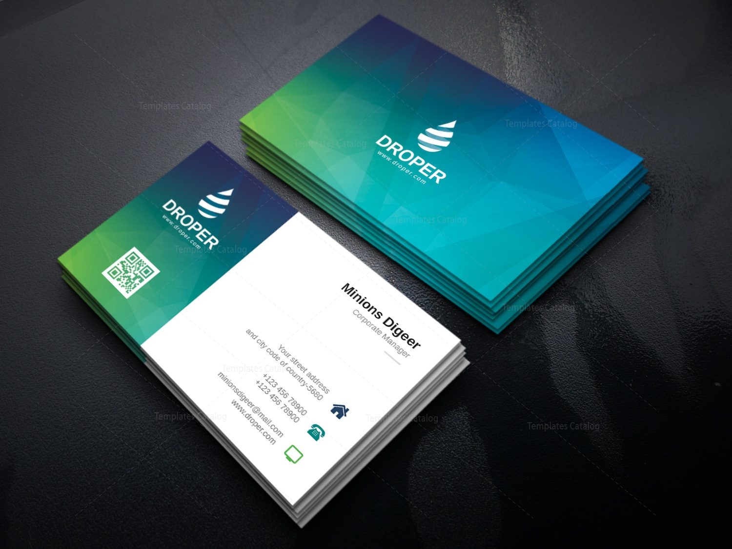 Dolphin Modern Corporate Business Card Template 000924   Template 