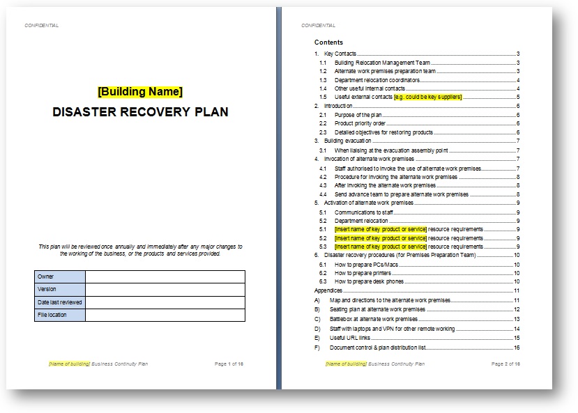 Disaster Recovery Plan template   The Continuity Advisor