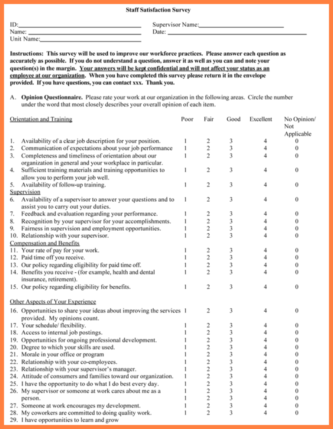 sample employee satisfaction survey   Physic.minimalistics.co