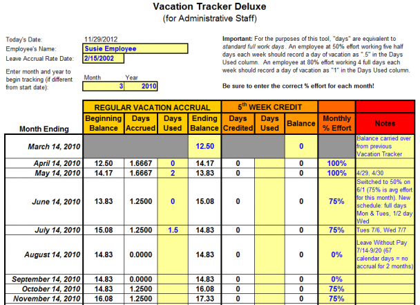 Employee Vacation Tracker Template for MS Excel | Word & Excel 