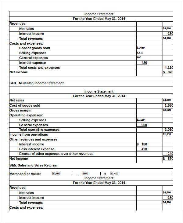 Excel income statement template single step jnklmx systematic more 