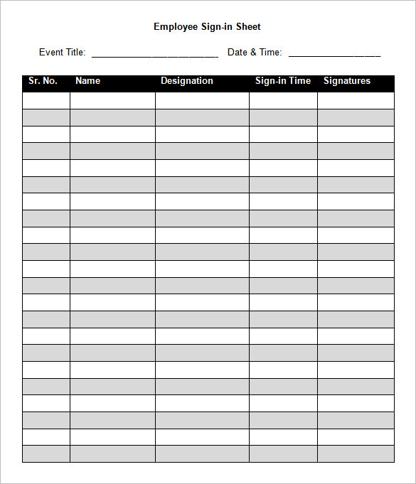 Excel Sign In Sheet Emmamcintyrephotography