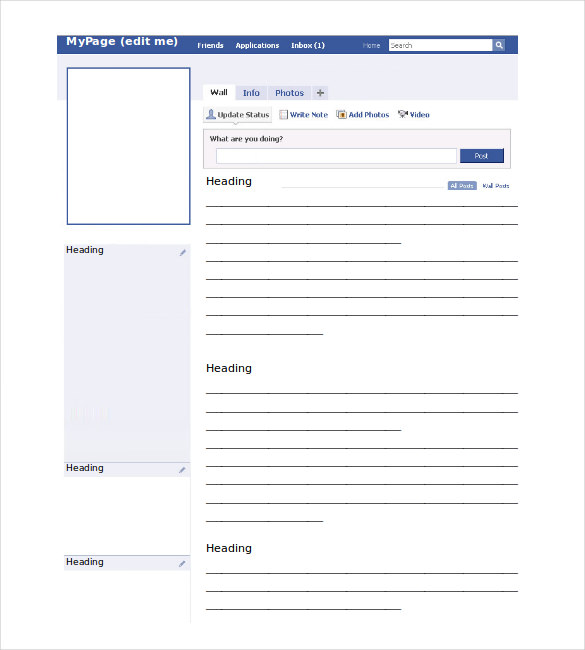 Facebook Template For Students