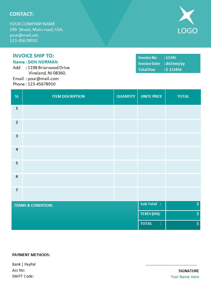  Freelance Invoice Template Microsoft Word Emmamcintyrephotography