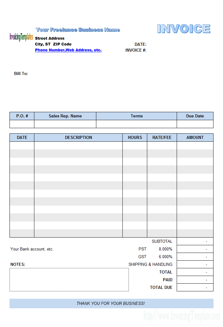 Freelance Invoice Template Microsoft Word Emmamcintyrephotography