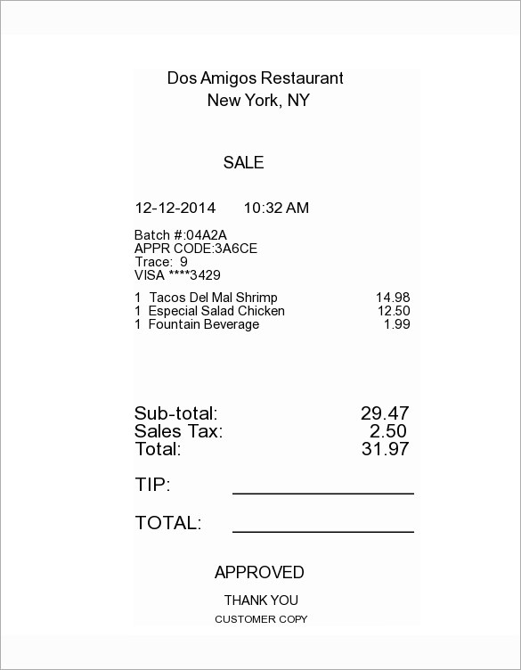 Itemized Receipt Template – 6+ Free Word, Excel, PDF Format 