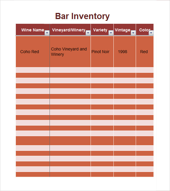 9 Sample Liquor Inventory Templates to Download | Sample Templates