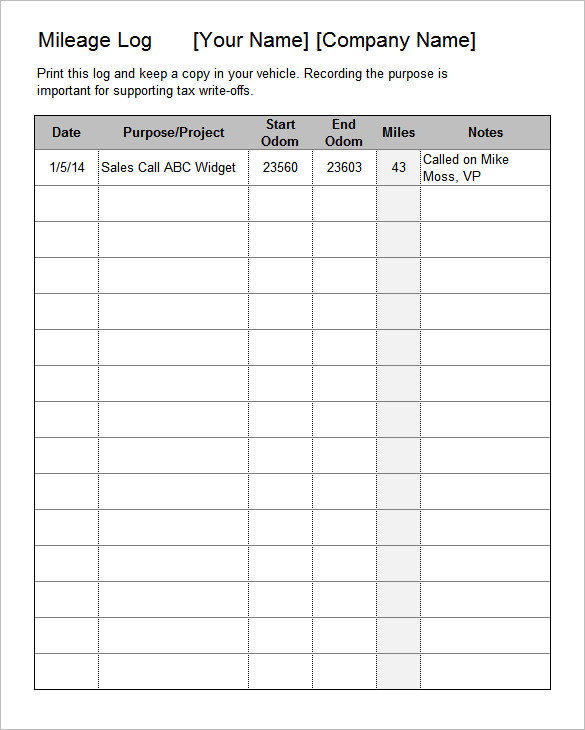 Ms Excel Vehicle Mileage Log Template Word Excel Templates Mileage 