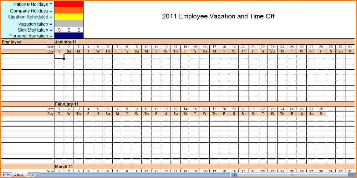 Monthly Work Schedule Template Excel