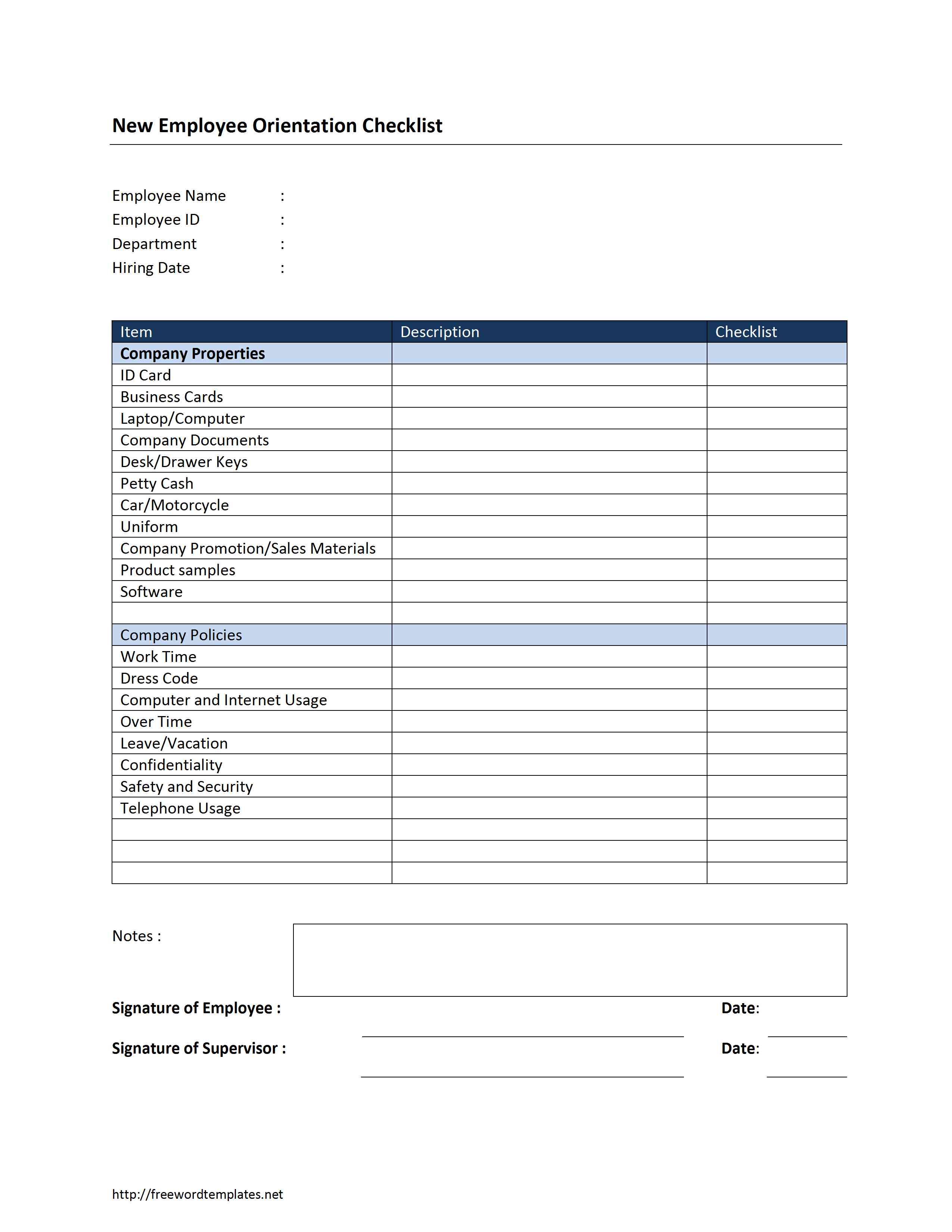 34 New hire checklist template word professional – davidhamed.com