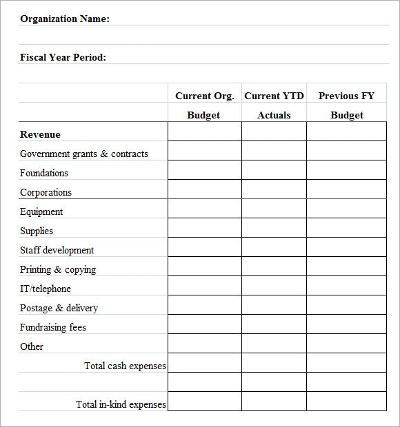 sample budget spreadsheet for non profit   Manqal.hellenes.co