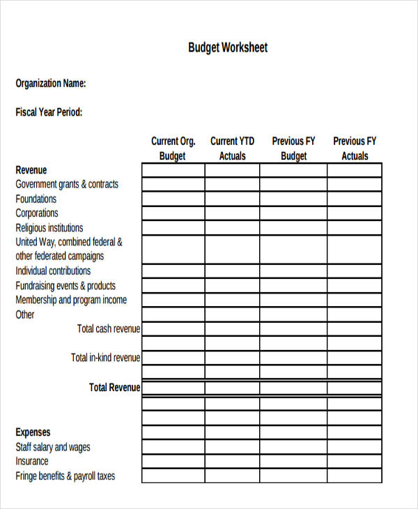 Nonprofit Budget Template