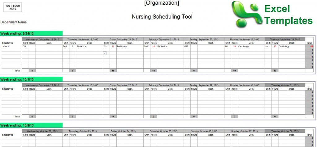 Best Photos of Scheduling Spreadsheet Template   Nursing Schedule 