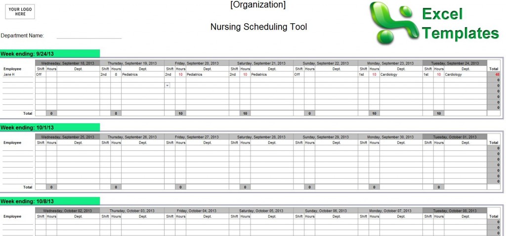 Nursing Scheduling Templates Emmamcintyrephotography