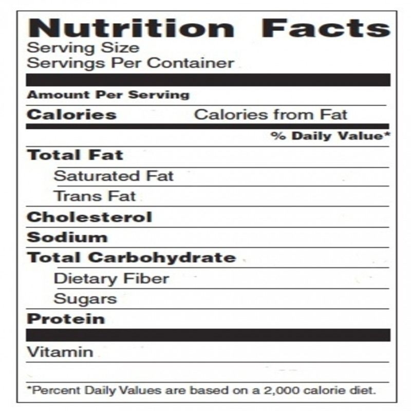 Nutrition Facts label template Royalty Free Vector Image