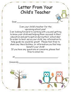 introduction letter to parents from preschool teacher   Google 