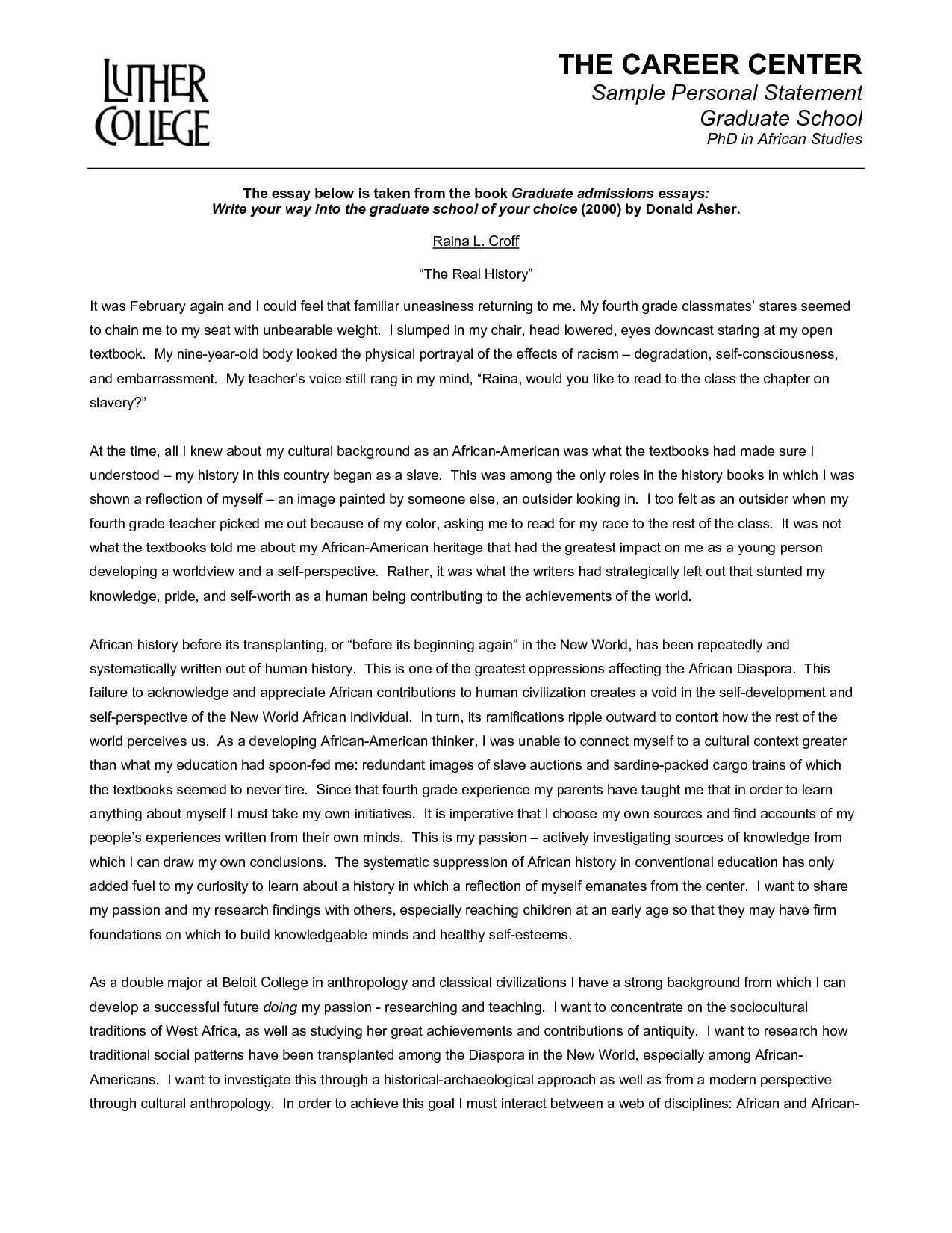 personal statement for graduate school sample   Roho.4senses.co