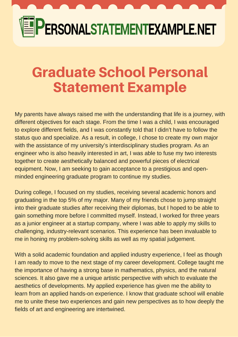 Graduate personal statement examples accurate school example all 