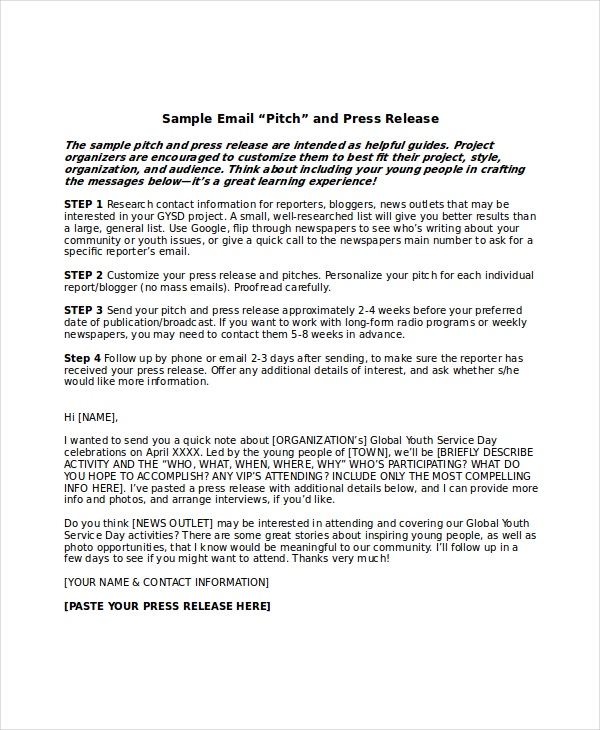Press Release Template   20+ Free Word, PDF Document Downloads 