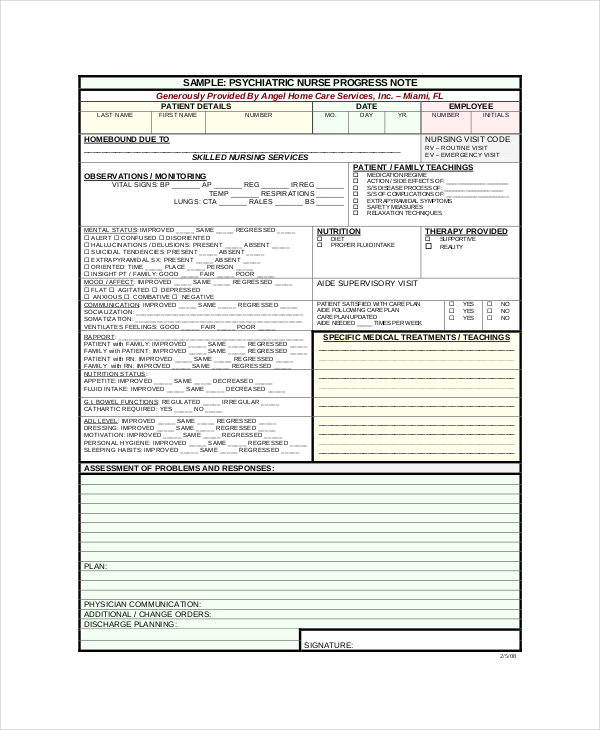 Psychotherapy Progress Note Template Pdf ...