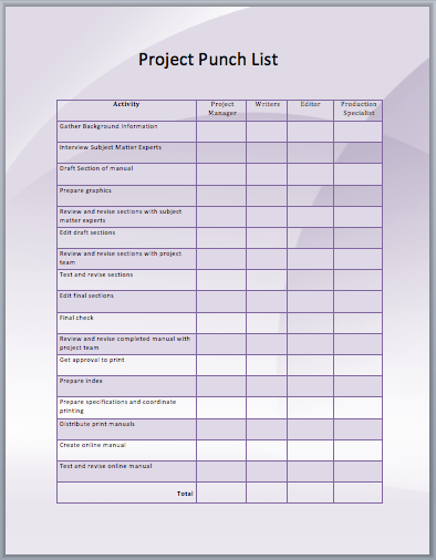 Punch List Form Emmamcintyrephotography