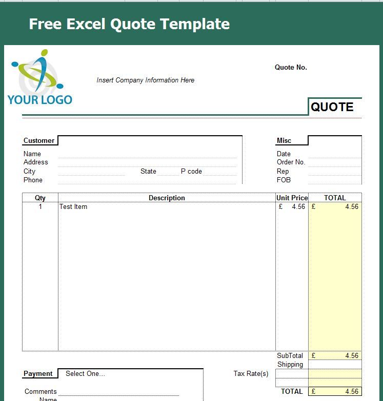 Quoting template excel sales quotation for 650 883 experience so 