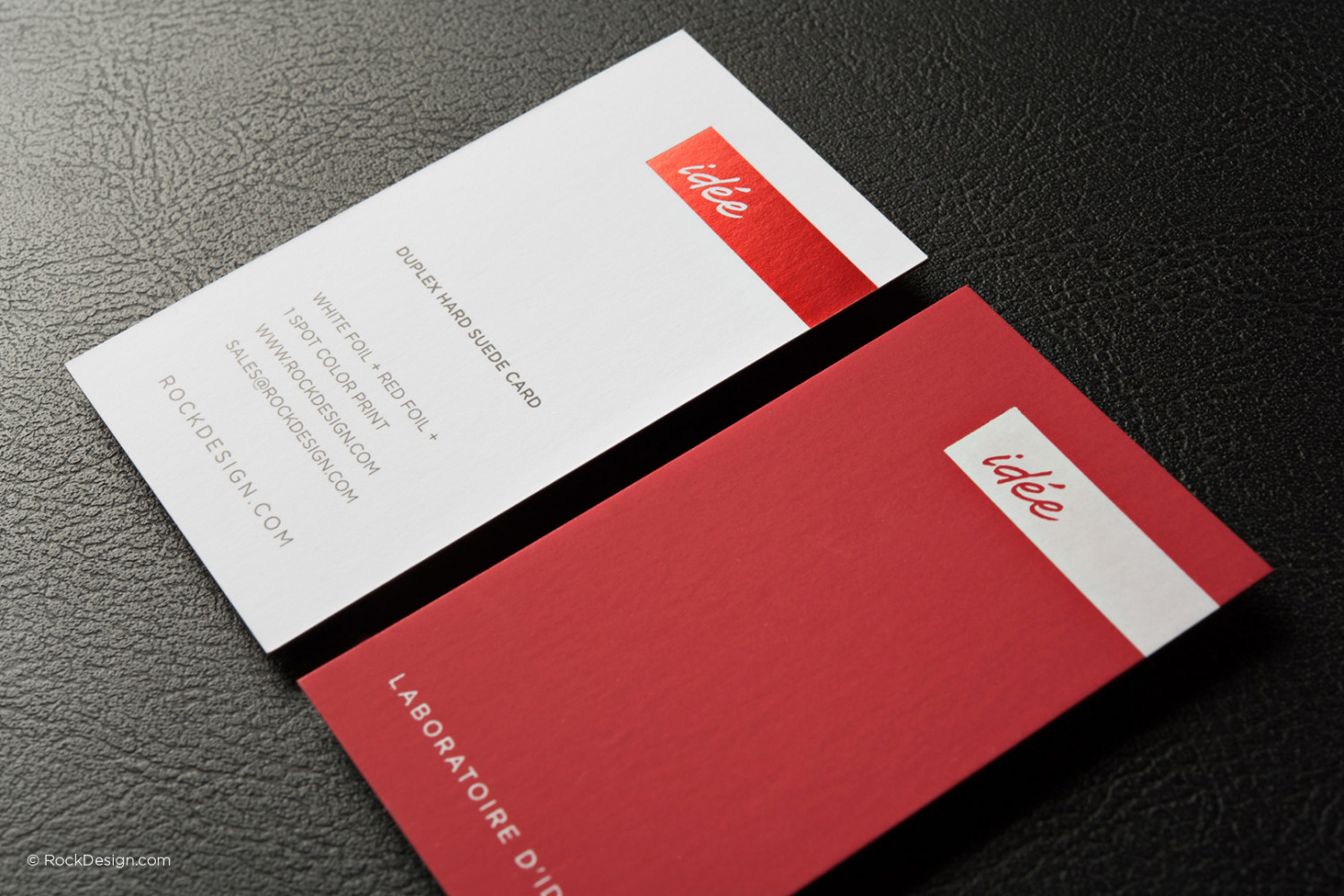 Print red hot foil business cards ONLINE TODAY | RockDesign.com