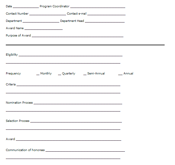 Employee Recognition Nomination Form Template DocTemplates