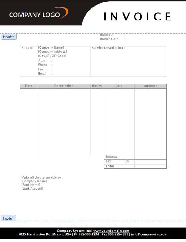 25 Free Service Invoice Templates [Billing in Word and Excel]