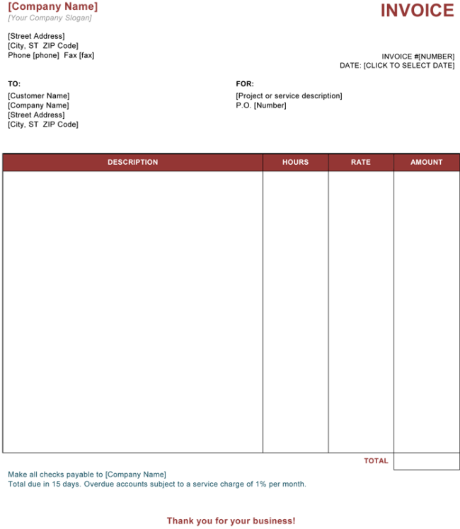 service invoice template free service invoice templates for excel 