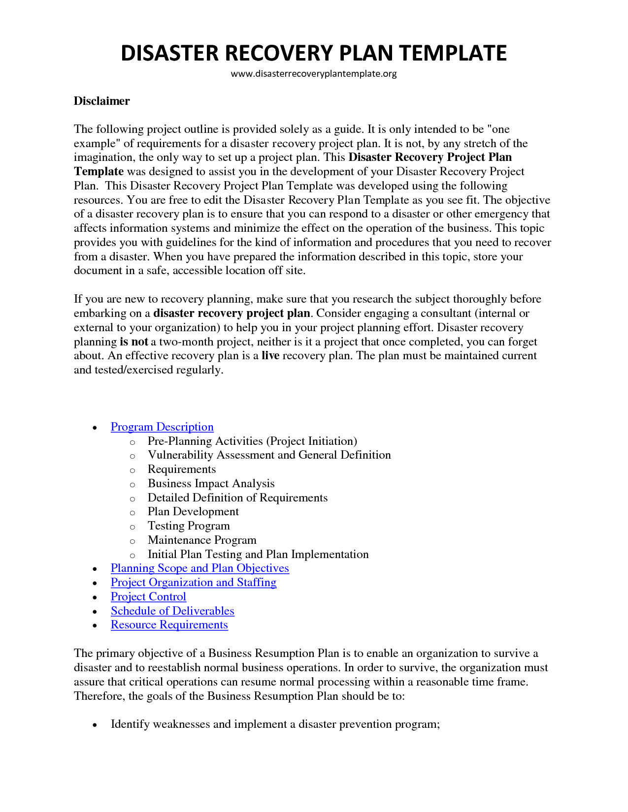 disaster recovery plan template cyberuse business continuity word 