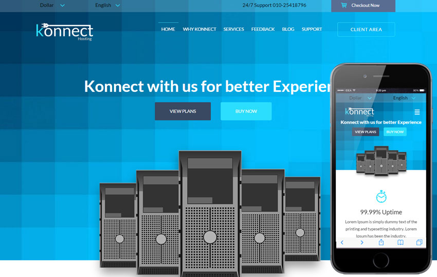 Konnect a Web Hosting Flat Bootstrap Responsive Web Template by 