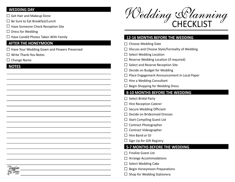 Wedding Planner Worksheets Free | dewedding.com