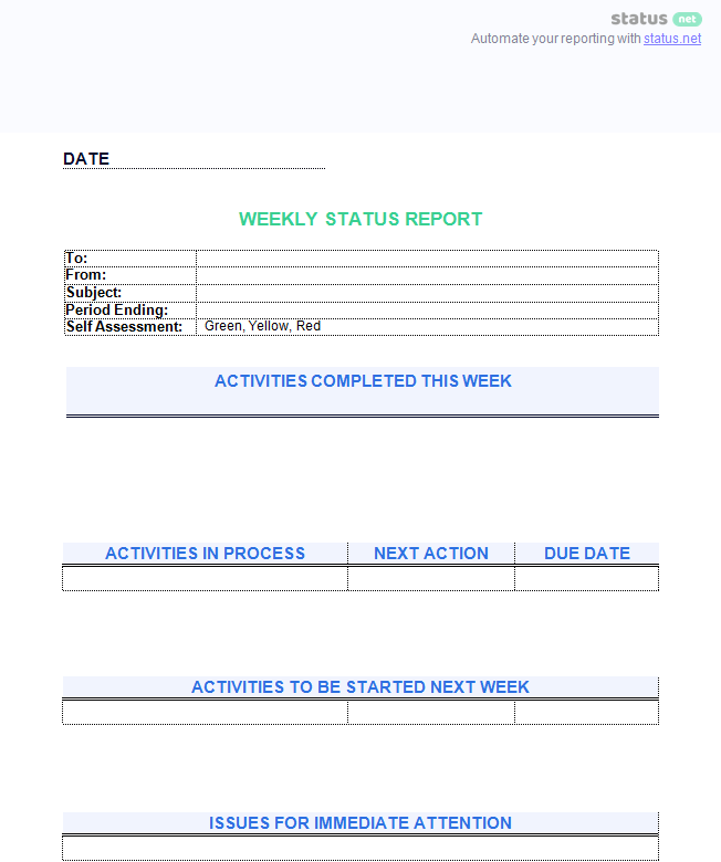 Weekly Status Report Template   28+ Free Word Documents Download 