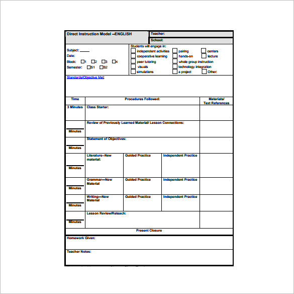 Art Lesson Plans Template