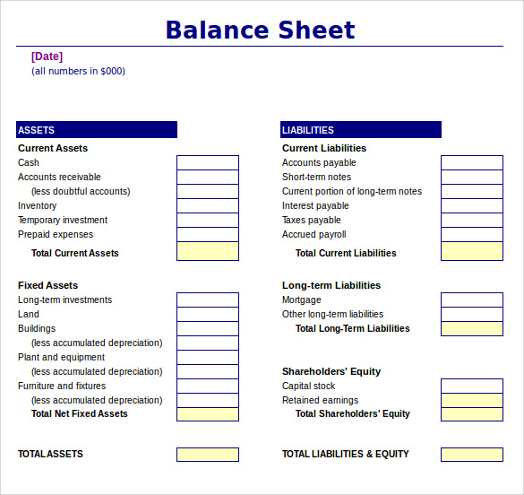 Balance Sheet | Free Template for Excel