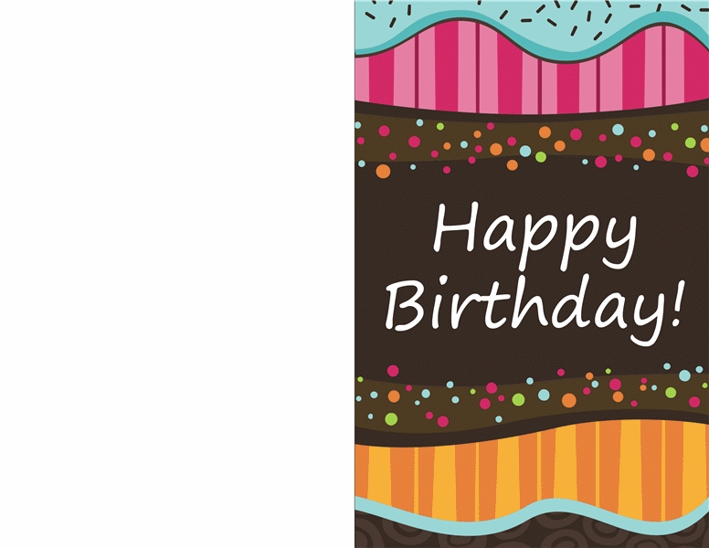 Word Greeting Card Template Birthday Card Dots And Stripes Kids 
