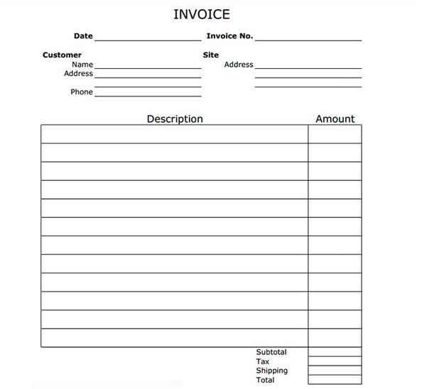 Blank Invoice Template 5 Free Blank Invoices For Blank Invoice 