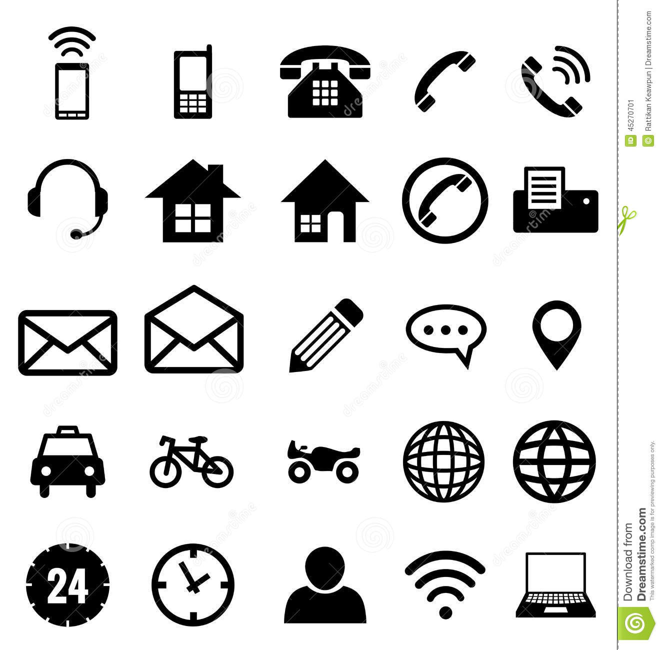 Contact Icon Collection For Business Stock Vector   Illustration 