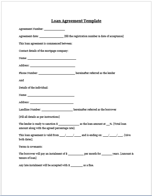 Car Loan Contract Template emmamcintyrephotography com