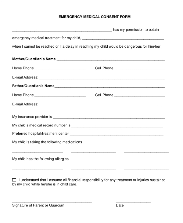 Medical Consent Form   9+ Free PDF, Word, Documents Download 