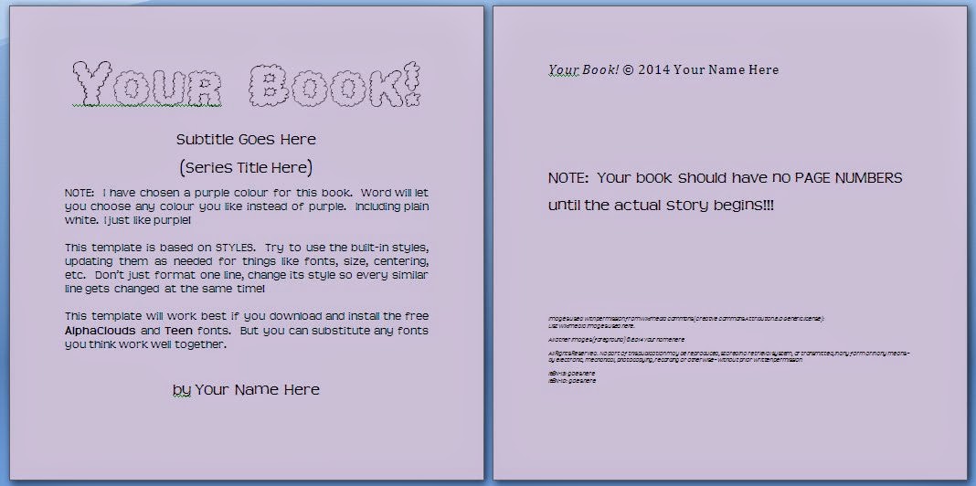 child book template