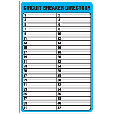 Download Electrical Circuit Breaker Panel Label Template Gantt Chart